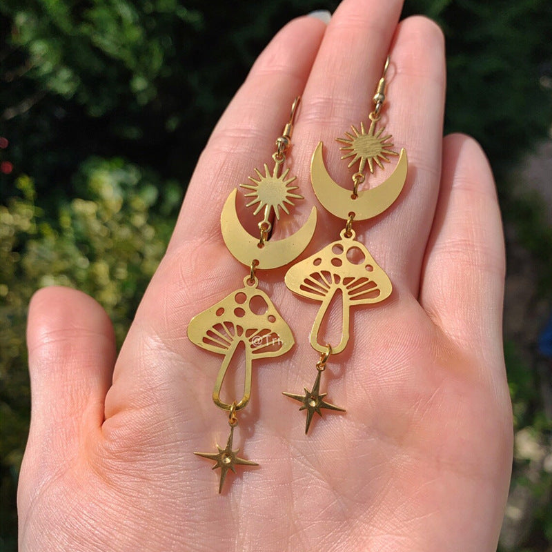 Celestial Fungi Dangle Earrings