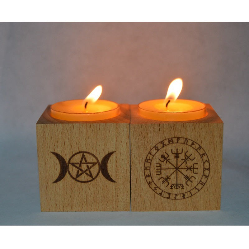 Mystic Essence Wood Candle Holder