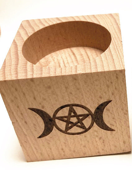 Mystic Essence Wood Candle Holder