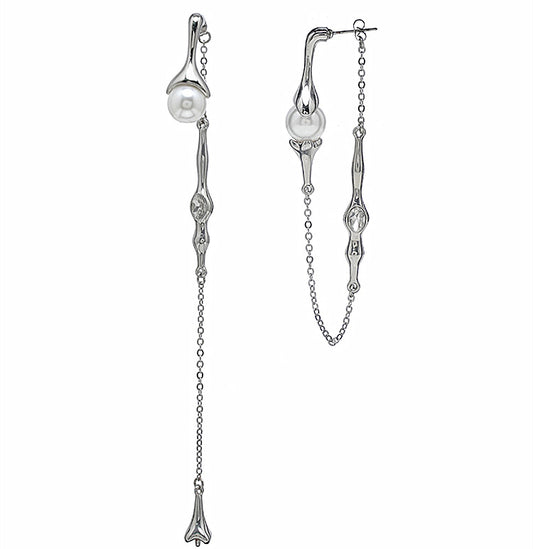 Lunar Cascade Pearl Earrings