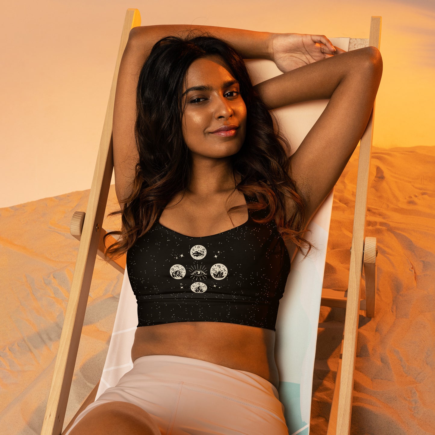 Celestial Whispers Longline Sports Bra